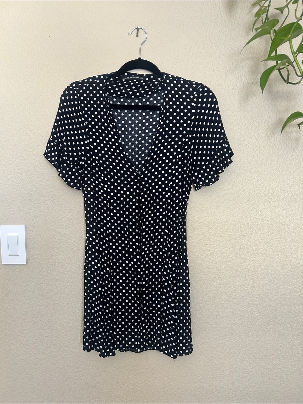 Zara Black Polka Dot Women's Mini Dress